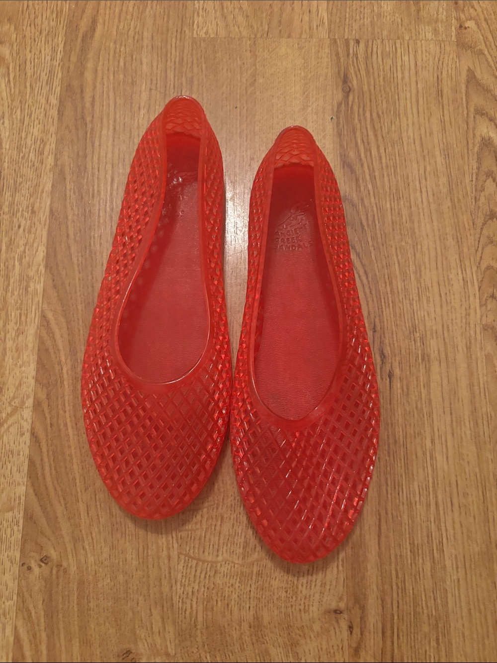 Ancient Greek Sandals Red Jelly Ballet Flats